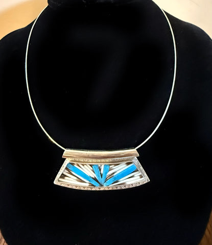 Amazing Porcupine Quill & Kingman Turquoise Choker