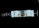 Elk Ivory and Kingman Turquoise Link Bracelet