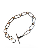A Midnight Patina Mixed Metal Toggle Bracelet