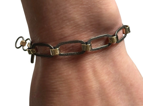 A Midnight Patina Mixed Metal Toggle Bracelet