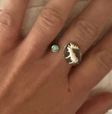 Moose & Turquoise Adjustable Ring