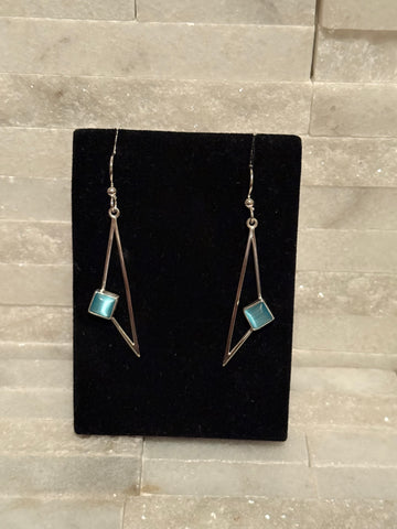 Antique Glass & Sterling Silver Dangles