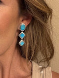 Incredible Kingman Turquoise 3 Piece Dangle