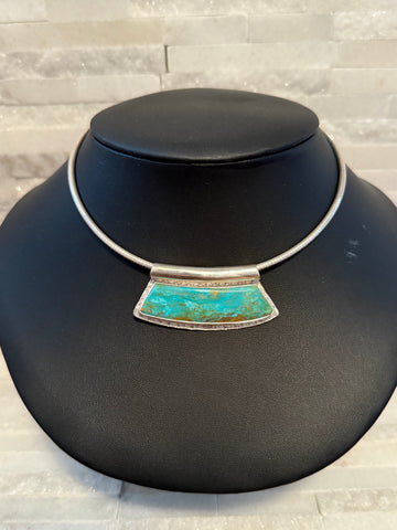Modern Kingman Turquoise Choker