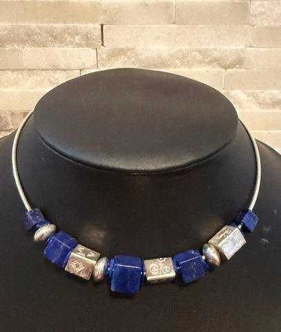 Lapis Cube Choker