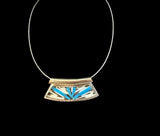 SOLD Amazing Porcupine Quill & Kingman Turquoise Choker