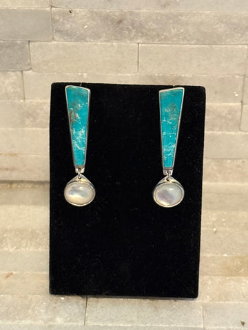 Coastal Luxe Turquoise & Mother of Pearl Dangles