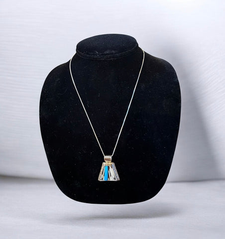 Porcupine Quill Inlay & Kingman Turquoise Pendant