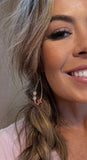 Hot Pink Agate Long Dangles