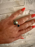 Love & Harmony Black Jade & Tahitian Pearl Ring