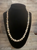 SOLD Fresh Water Pearl & Handmade Sterling Silver Cube Necklace
