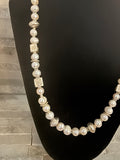 SOLD Fresh Water Pearl & Handmade Sterling Silver Cube Necklace