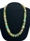 Amazing Serpentine  Kingman Turquoise & Sterling Silver Statement Necklace