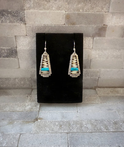 Porcupine Quill & Turquoise Dangle