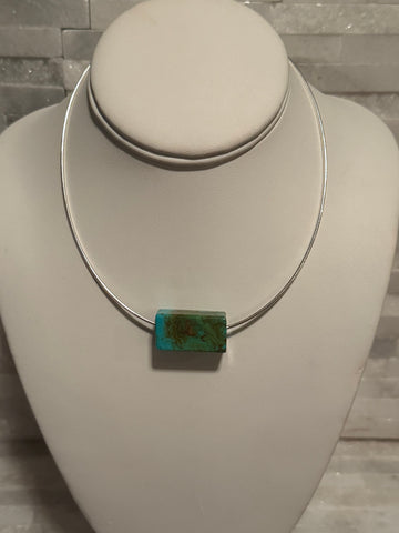 SOLD Kingman Turquoise Cube Choker