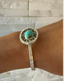 Porcupine Quill Inlay Bracelet with Kingman Turquoise