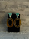 Turquoise & Water Buffalo Horn Dangles