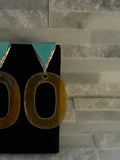 Turquoise & Water Buffalo Horn Dangles
