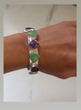 SOLD Chrysoprase Sugilite & Amethyst Cuff Bracelet