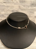 Gray Moonstone Faceted Beads & Sterling Silver Choker