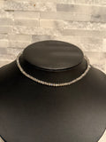 Gray Moonstone Faceted Beads & Sterling Silver Choker