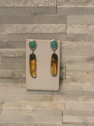 Amber & Turquoise Dangles