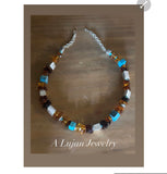 SOLD Amber & Kingman Turquoise Necklace