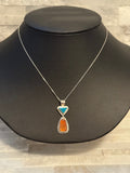 SOLD Citrine & Kingman Turquoise Pendant – Sterling Silver