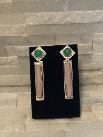 Chrysoprase & Rhodonite Glam Long Dangles