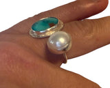 Tahitian Pearl & Kingman Turquoise