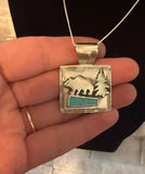 Bear & Turquoise Pendant