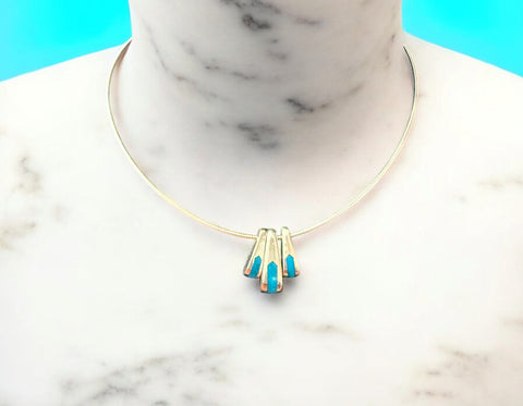 Modern Turquoise & Sterling Silver Choker