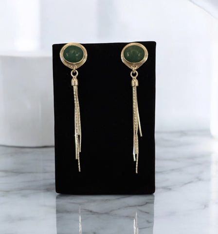 Nephrite & Sterling Silver Dangles