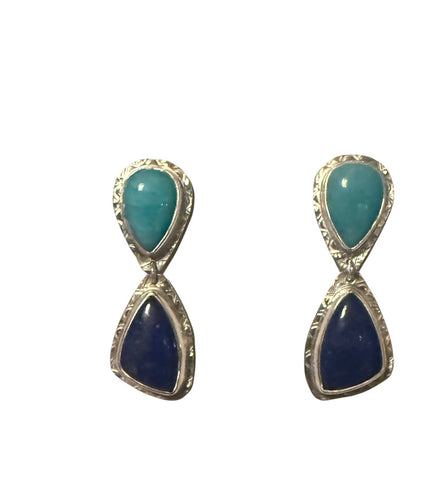 Amazonite & Lapis Dangles