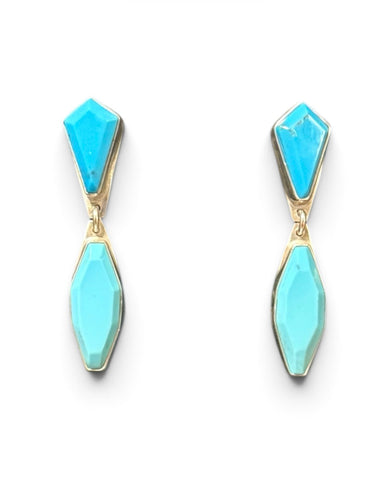 Amazing Faceted Turquoise Earrings