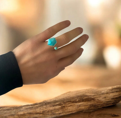 Kingman Turquoise Modern Ring