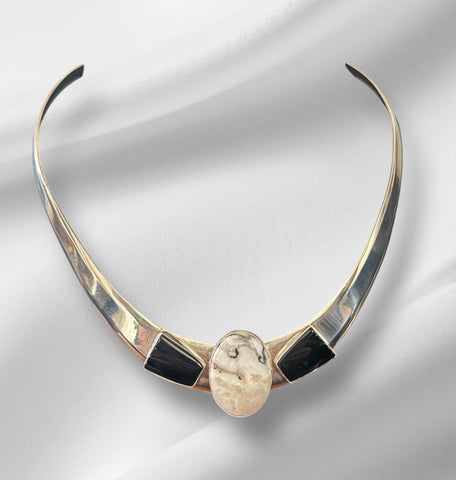 Contemporary Sterling Silver Choker