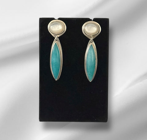 Amazonite and Mother of Pearl Dangles
