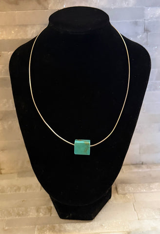 Kingman Turquoise Cube Choker