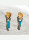 Fossilized Walrus Tusk & Kingman Turquoise