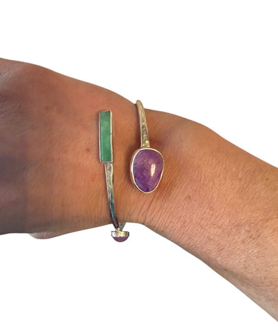 Chrysoprase & Sugilite Bangle