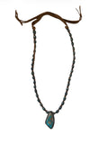 Royston Turquoise & Peacock Pearls on Leather