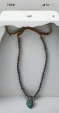 Royston Turquoise & Peacock Pearls on Leather