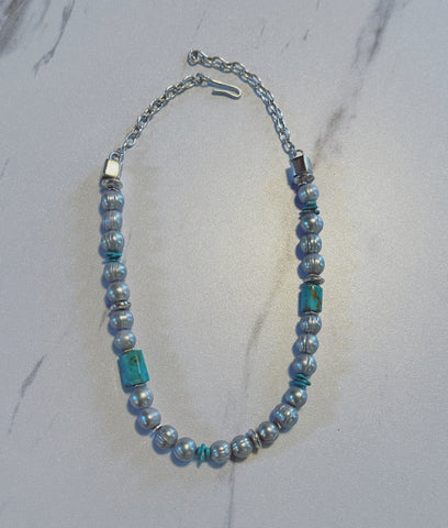Fresh Water Pearl Necklace & Turquoise