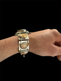 Fossilized Walrus Tusk & Kingman Turquoise Link Bracelet
