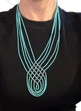 Gorgeous Turquoise & Sterling Silver Beaded Necklace