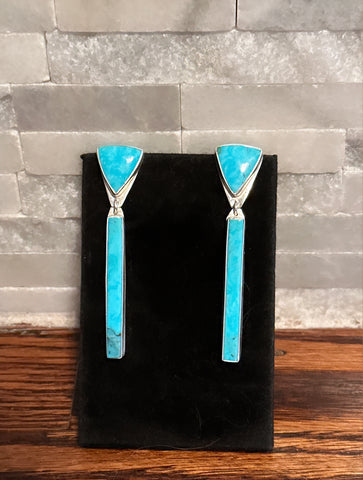 SOLD Large Two Piece Turquoise Dangles