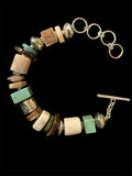 Antler, Green Turquoise, Fossilized Walrus Tusk Bracelet