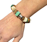 Antler, Green Turquoise, Fossilized Walrus Tusk Bracelet