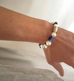 A Night Out On The Town Lapis & Fresh Water Pearl Bracelet